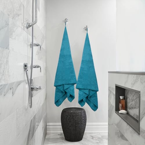 Fezora® Microfiber Weft Knitting Towels for Bath | Towels for Bath Large Size Bath Towel - Soft & Absorbent | 400 GSM | 1 Piece Bath Towel for Men/Women | 70 cms x 140 cms (Dark Blue) - Image 2