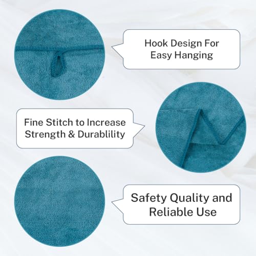 Fezora® Microfiber Weft Knitting Towels for Bath | Towels for Bath Large Size Bath Towel - Soft & Absorbent | 400 GSM | 1 Piece Bath Towel for Men/Women | 70 cms x 140 cms (Dark Blue) - Image 5