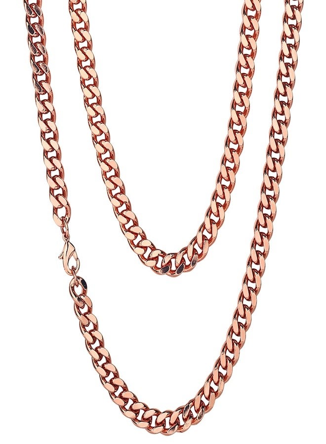 Heavenly Metals Copper Necklace for Men & Women - 99.9% Pure Copper Cuban Link Chain - 5mm, 7mm, 9mm, 12mm Width - 18" to 26" Length - Gift Box Included - USA Brand, 18 Inch, Copper, No Gemstone - Image 1