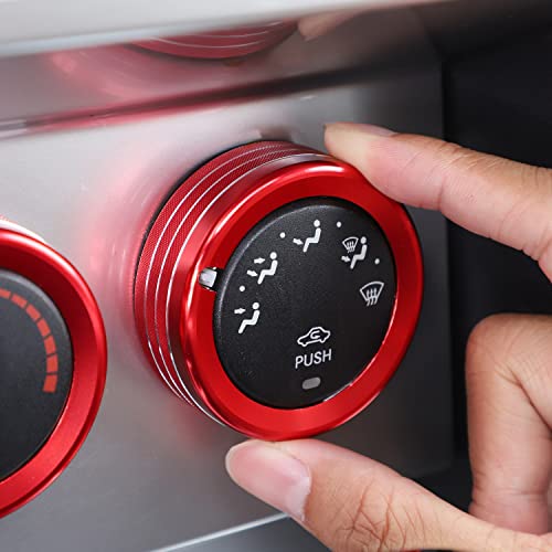 Jimen for 2007-2012 Dodge Nitro, for 2007-2012 Jeep Liberty, Air Conditioner Button Trim Cover Ring (Red) - Image 5