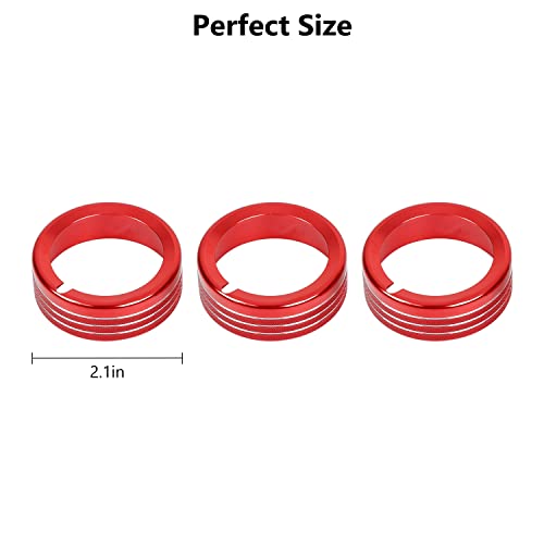 Jimen for 2007-2012 Dodge Nitro, for 2007-2012 Jeep Liberty, Air Conditioner Button Trim Cover Ring (Red) - Image 2