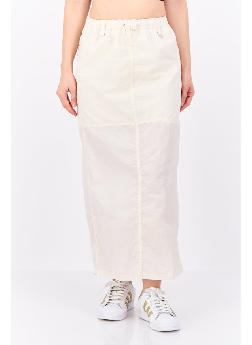 Bershka Women Plain Pull On Maxi Skirts, Off White  - Image 1