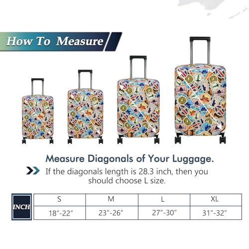 HYPER VENTURE Washable Luggage Cover - Fashion Suitcase Protector Fits 23-26 Inch Luggage (World Voyage, M) - Image 5