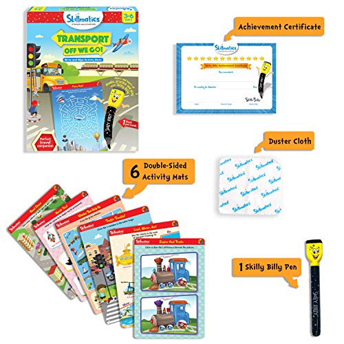 Skillmatics Educational Game - Transport Off We Go, Reusable Activity Mats with Dry Erase Marker, Gifts, Travel Toy, Ages 3 to 6 - Image 2