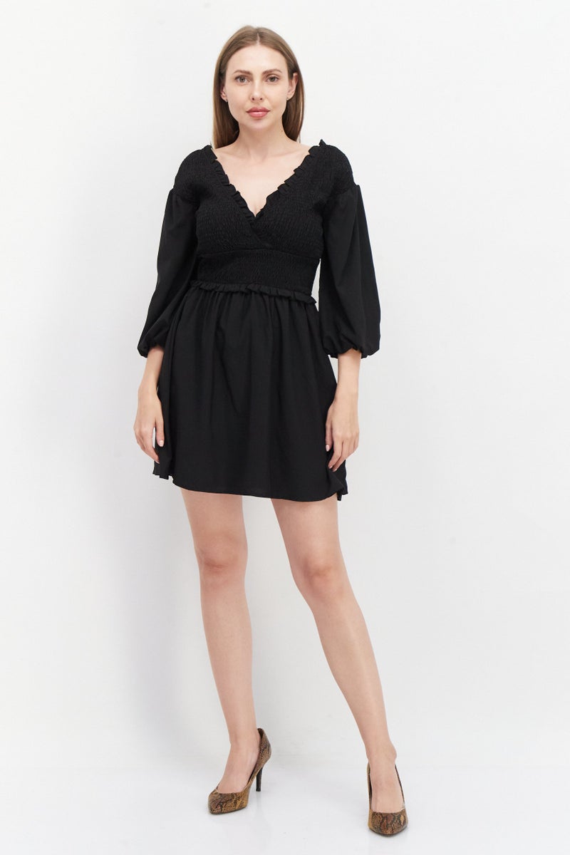 NA-KD فستان ميني مزخرف للنساء، أسود - Image 3