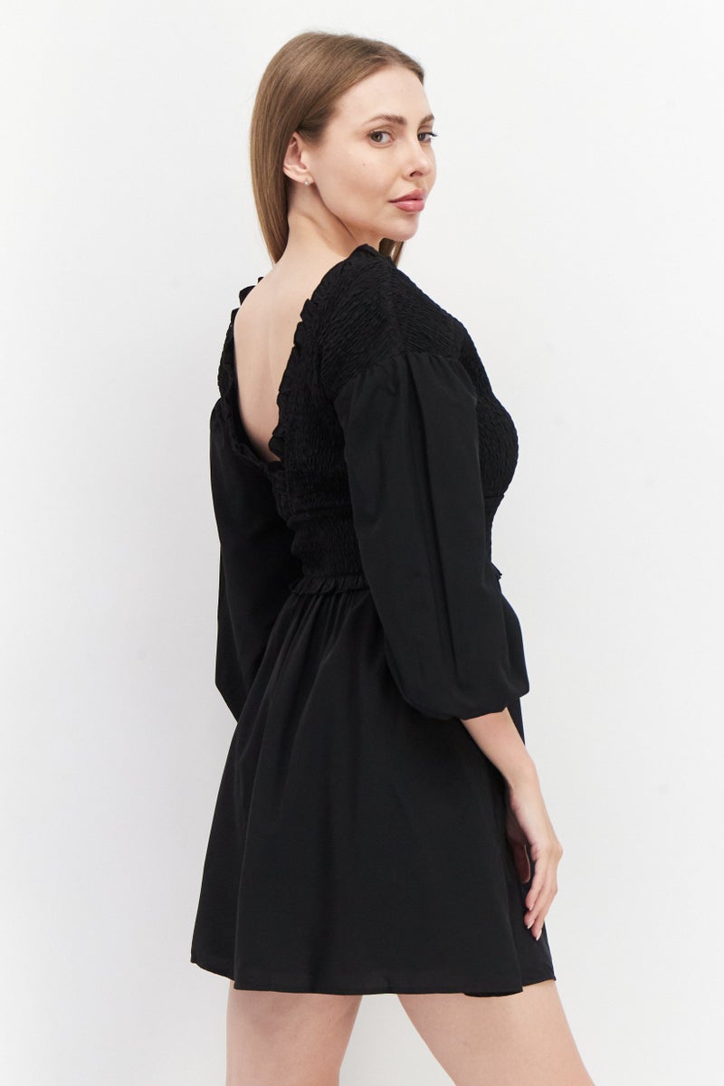 NA-KD فستان ميني مزخرف للنساء، أسود - Image 2