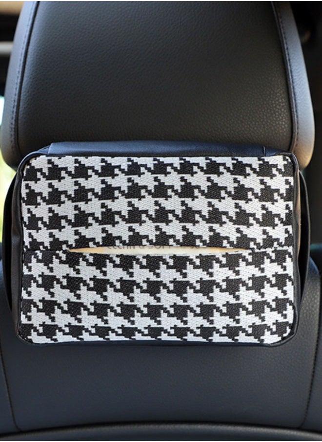 SUCITY Car Sun Visor Tissue Holder Paper Towel Bag Cover, Back Seat Headrest Hanging Napkin Clip, Multi-Use Car Tissue Paper Case for Car/Truck/Home/Office/Restaurant (BLACK)  - Image 1