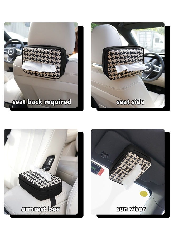 SUCITY Car Sun Visor Tissue Holder Paper Towel Bag Cover, Back Seat Headrest Hanging Napkin Clip, Multi-Use Car Tissue Paper Case for Car/Truck/Home/Office/Restaurant (BLACK)  - Image 4
