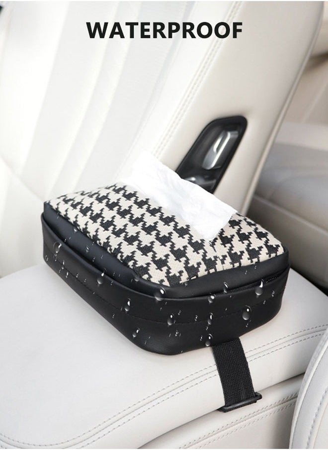 SUCITY Car Sun Visor Tissue Holder Paper Towel Bag Cover, Back Seat Headrest Hanging Napkin Clip, Multi-Use Car Tissue Paper Case for Car/Truck/Home/Office/Restaurant (BLACK)  - Image 3