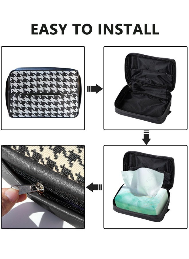 SUCITY Car Sun Visor Tissue Holder Paper Towel Bag Cover, Back Seat Headrest Hanging Napkin Clip, Multi-Use Car Tissue Paper Case for Car/Truck/Home/Office/Restaurant (BLACK)  - Image 2