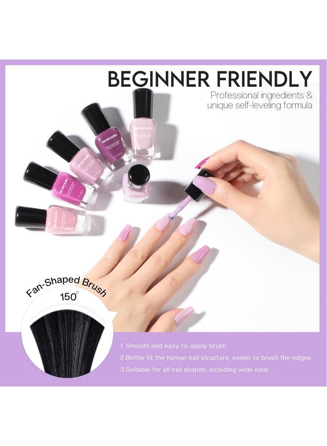 Morovan Nail Polish Set Fingernail: Lilac Light Purple Quick Dry Nail Polish Kit 0.25oz Lavender Regular Nail Polish Pack Glossy Finger Nail Polish Gifts for Women - Image 5