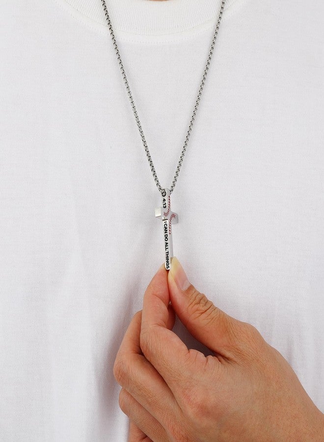 VULETO Baseball Cross Necklace Gifts for Boys Men, Baseball Easter Basket Stuffers Stainless Steel Bible Verse Cross Pendant Chain Drip Christian Religious Jewelry Gifts for Kids Him Teenage Teen 8-12 12-14 Stuff Gear - Image 5