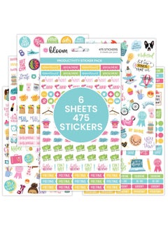 bloom daily planners Productivity Planner Stickers - Variety Sticker Pack - Six Sticker Sheets Per Pack  - Image 1