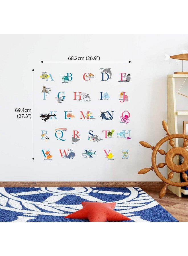 ديكو وال ملصقات جدارية للأطفال Ds8040 Az Ocean Alphabet Kids ملصقات جدارية قابلة للتقشير واللصق، ملصقات جدارية قابلة للإزالة للأطفال وغرفة النوم وغرفة المعيشة (صغير) D?Cor - Image 2