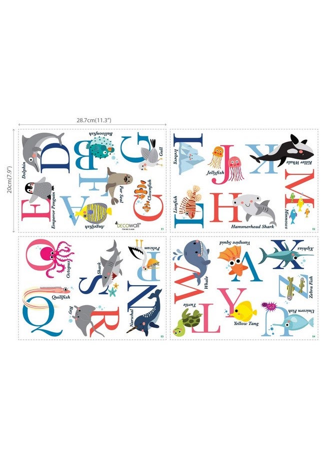 ديكو وال ملصقات جدارية للأطفال Ds8040 Az Ocean Alphabet Kids ملصقات جدارية قابلة للتقشير واللصق، ملصقات جدارية قابلة للإزالة للأطفال وغرفة النوم وغرفة المعيشة (صغير) D?Cor - Image 5