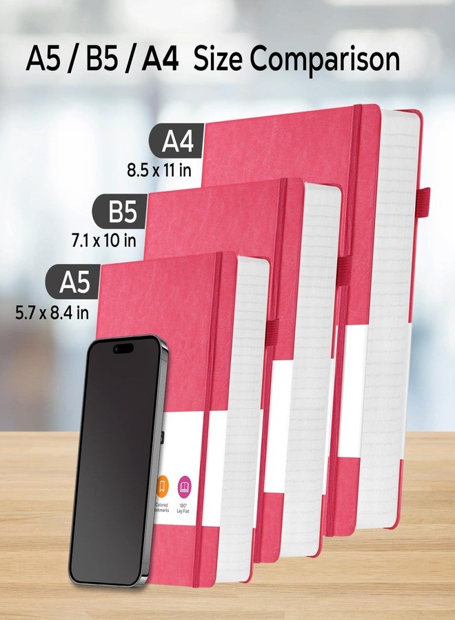 FOCUS DAY Bullet Lined Journal Notebook for Women/Men Writing Work, 320 Pages B5 Large Pink Leather Daily Diary Journals Note book College Ruled for Note Taking, 100Gsm Thick Paper, 7.1'' X 10'' - Image 5