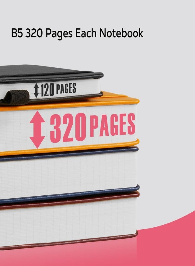 FOCUS DAY Bullet Lined Journal Notebook for Women/Men Writing Work, 320 Pages B5 Large Pink Leather Daily Diary Journals Note book College Ruled for Note Taking, 100Gsm Thick Paper, 7.1'' X 10'' - Image 3