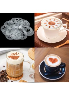 Generic 2Pcs Stainless Steel Powder Shakers, Powdered Sugar Shaker Duster, Mesh Shaker Powder Cans for Coffee Cocoa Cinnamon Powder with Lid, with 16 pcs Printing Molds Stencils  - Image 3