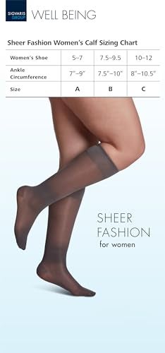 SIGVARIS Women's Sheer Fashion Closed Toe Calf Height - 15-20mmHg Weight Compression Hose - Lightweight & Breathable in Soft Stretch Fabric for Comfortable Everyday Wear - Honey - A (Small) - Image 4