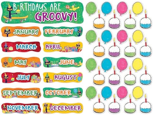 Edupress Pete the Cat Birthdays Are Groovy Mini Bulletin Board - Image 2
