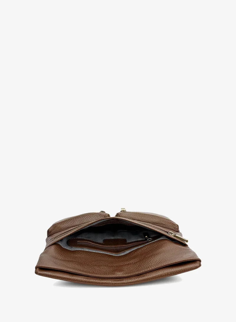 Da Milano Mocha Wax Leather Men Sling - Mocha for Men | Best Price UAE