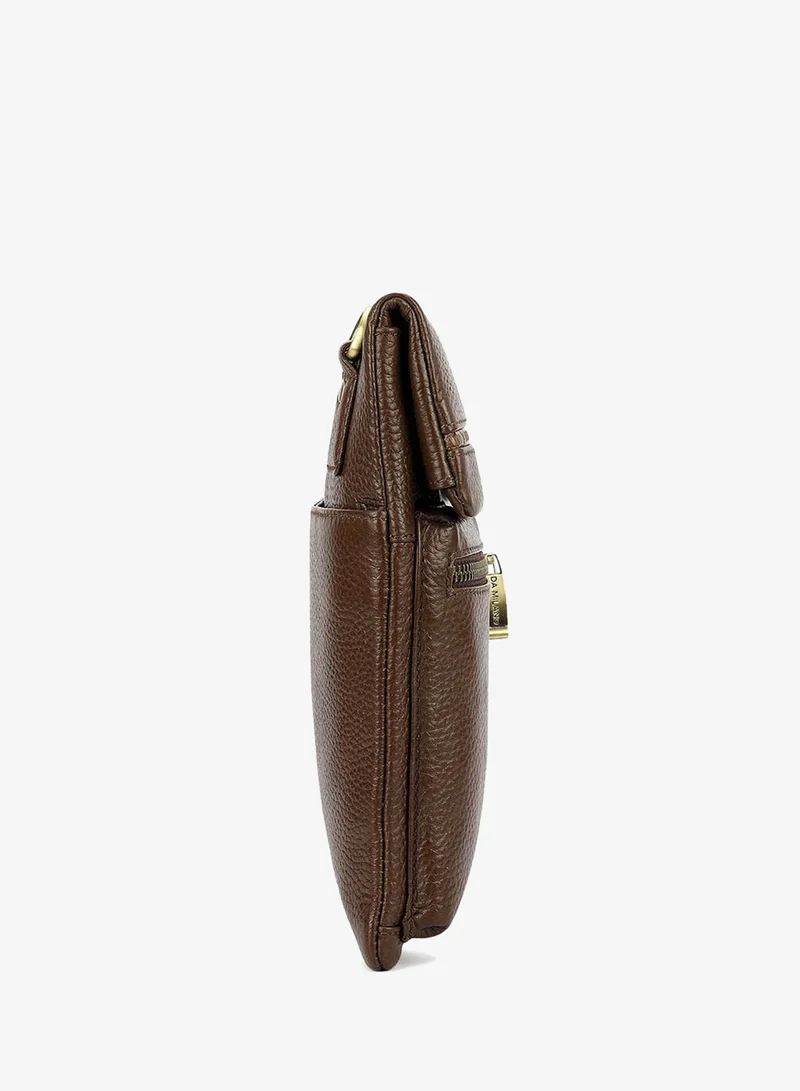 Da Milano Mocha Wax Leather Men Sling - Mocha for Men | Best Price UAE
