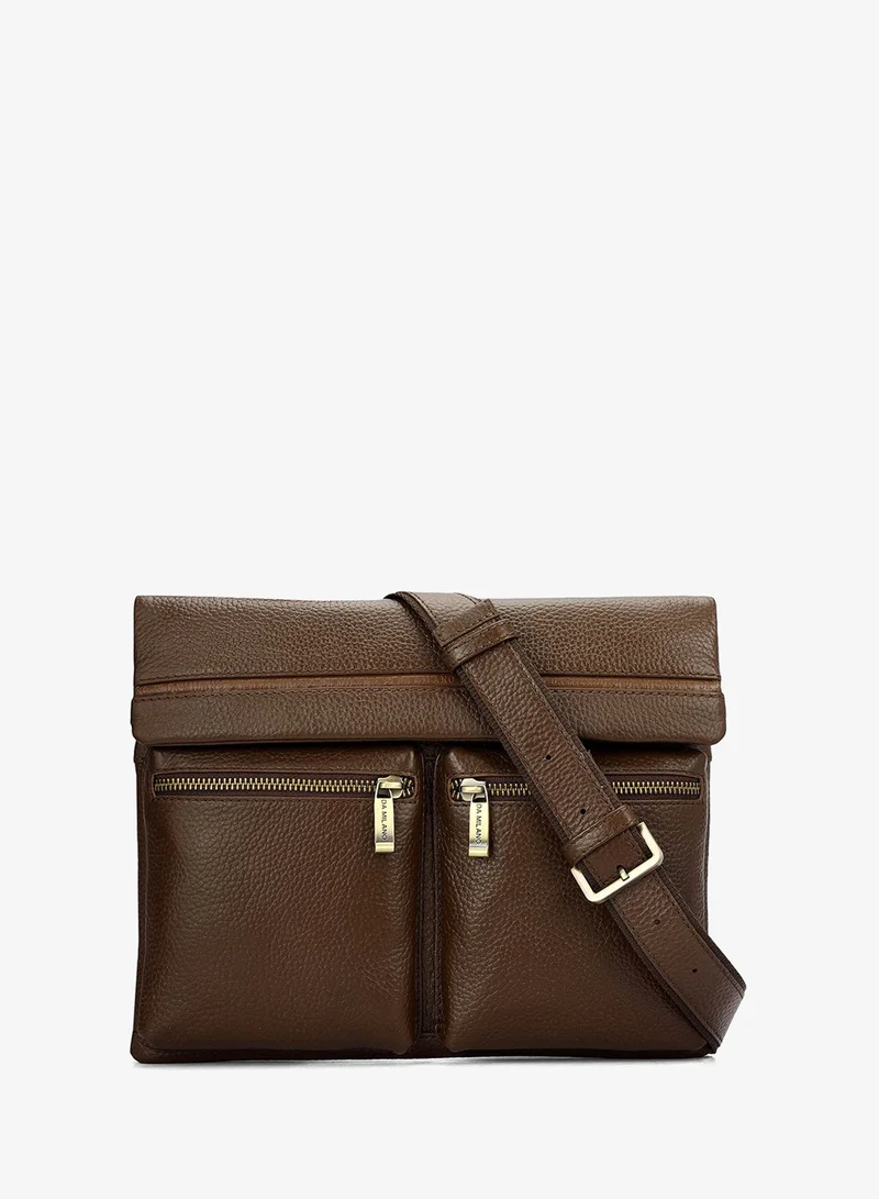 Wax Leather Men Sling - Mocha