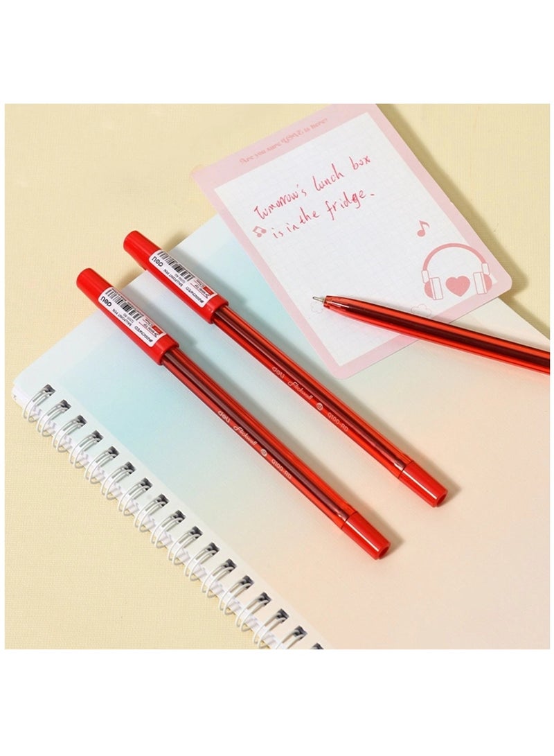 Deli 12-Piece Flickwell Ballpoint Pen 0.7mm Mini Tip Red Ink - Image 5