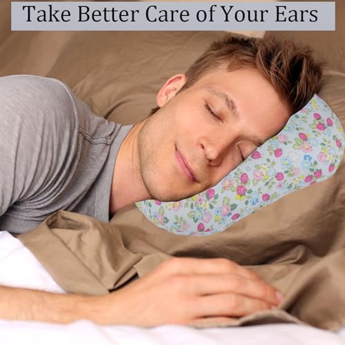 Wuronsa Ear Piercing Pillow for Side Sleepers, Pillow with an Ear Hole for CNH and Ear Pain Ear Inflammation Pressure Sores, O-Shaped Side Sleeping Pillow, Ear Guard Pillow (Blue Strawberry) - Image 5