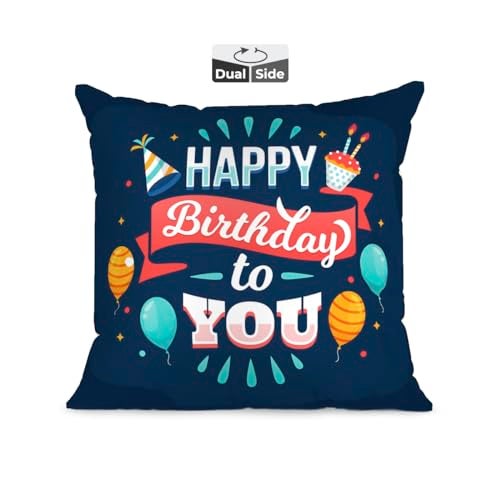 Brizberry® Designer Decorative Premium Throw Pillow Cushion Gift, Unique Thoughtful Happy Birthday, for him her Boy Girl with Premium Filler Cushion (16 inch x 16 inch) (Design 9) - Image 1