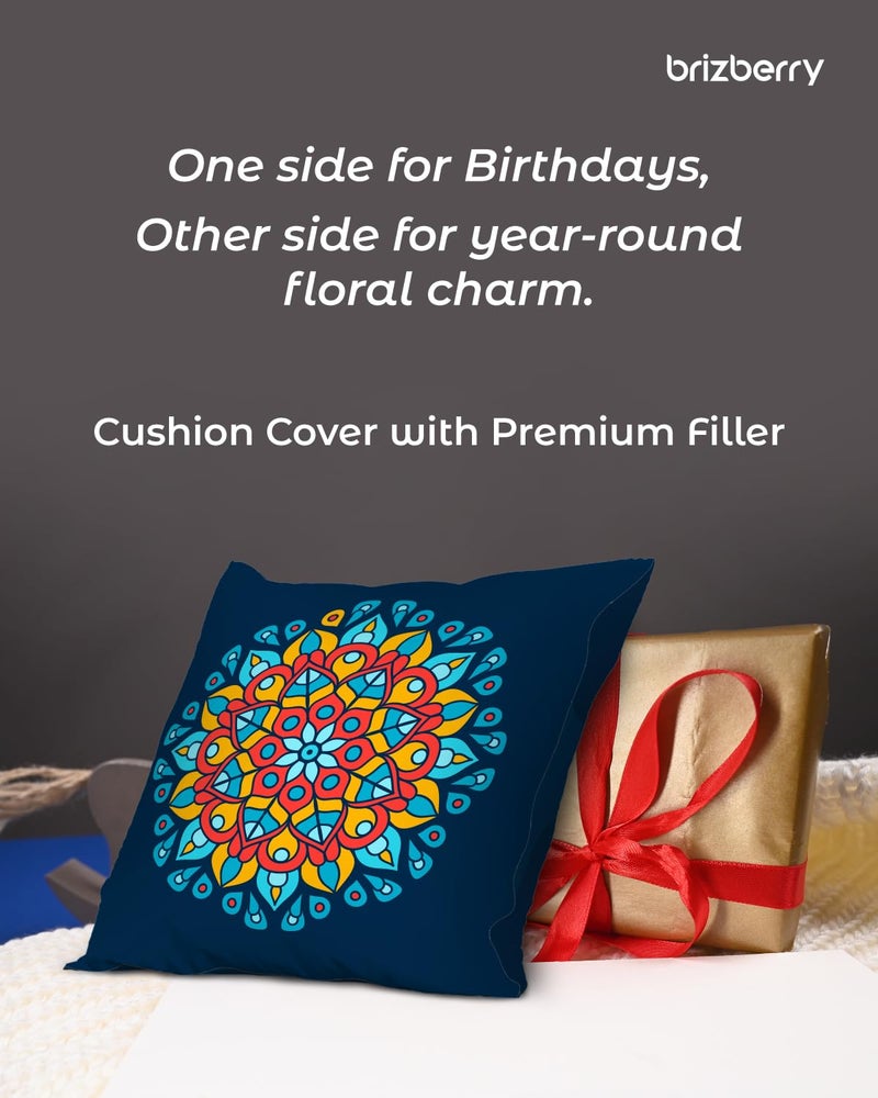 Brizberry® Designer Decorative Premium Throw Pillow Cushion Gift, Unique Thoughtful Happy Birthday, for him her Boy Girl with Premium Filler Cushion (16 inch x 16 inch) (Design 9) - Image 4