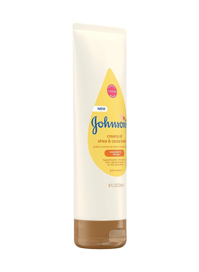 Johnson's Creamy Oil For Baby With Shea And Cocoa Butter, Moisturizing Body Lotion, 8 fl. oz - Image 2