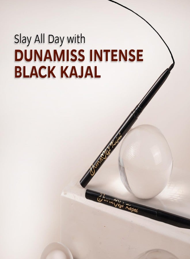 Dunamiss قلم كحل دوناميس باك تو بلاك للنساء - عبوة من قطعتين | يدوم 24 ساعة، مقاوم للماء والتلطخ | لمسة نهائية مطفية داكنة | كحل قابل للدوران مع زيت اللوز وفيتامين هـ - Image 2