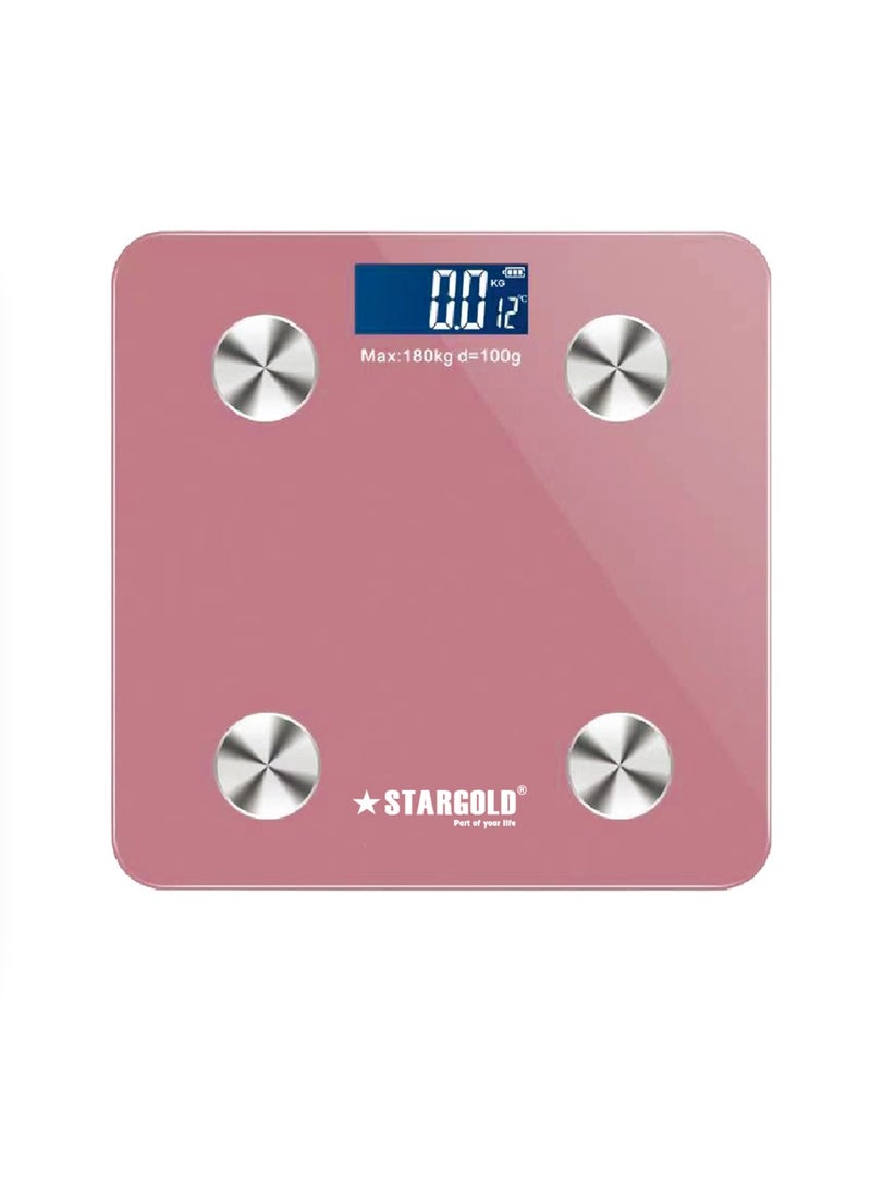 Digital Personal Weighing Scale With Bluetooth Connectivity, 180 KG Capacity BMI, Body Fat, Muscle Mass, Water Index, and Metabolic Rate