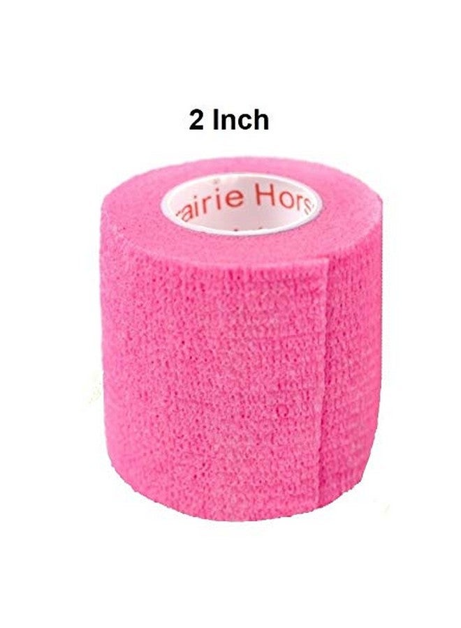 Prairie Horse Supply Vet Wrap Tape (Neon Pink) (2 Pack) (2 Inch x 15 feet) Self Adhesive Adherent Adhering Cohesive Flex Self Stick Bandage Grip Roll Dog Cat Pet Horse - Image 4