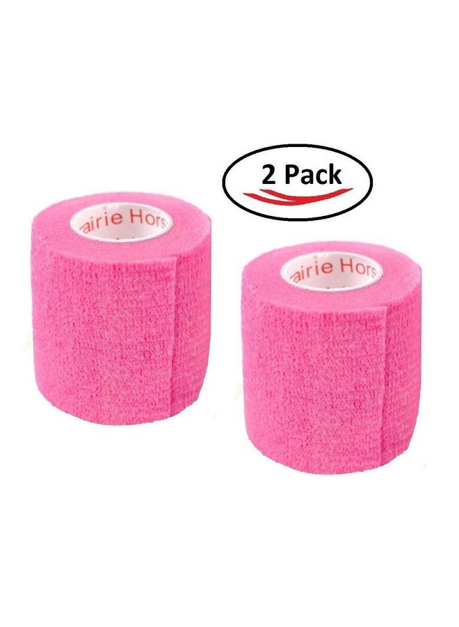 Prairie Horse Supply Vet Wrap Tape (Neon Pink) (2 Pack) (2 Inch x 15 feet) Self Adhesive Adherent Adhering Cohesive Flex Self Stick Bandage Grip Roll Dog Cat Pet Horse - Image 2