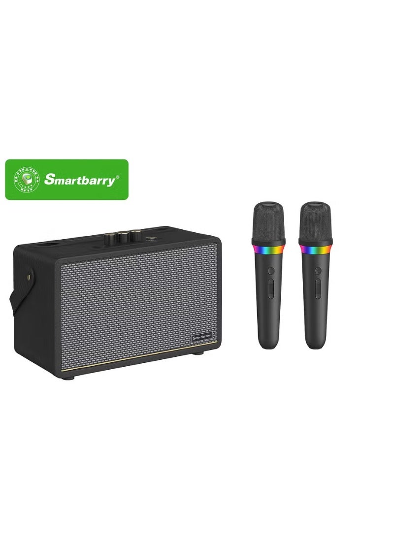 Smartberry M91 Bluetooth Karaoke Speaker with 2 Wireless Mics – Portable Party System - Image 2