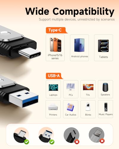 MOSDART 32GB USB 3.1 Type C 2 in 1 OTG Flash Drive with Keychain, for iPhone15,16,17, Android Phones, iPad, MacBook, and Laptops, Silver - Image 2