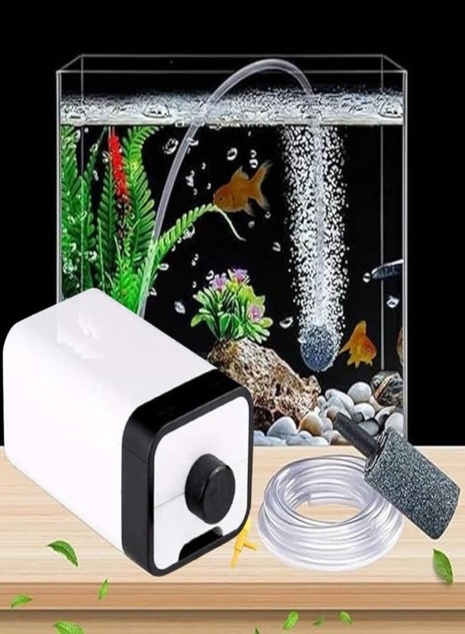 KSH STORE ® Aquarium Air Pump, 4W, 1 Outlets, 1.5L/min, with Air Tube and Stone, Quiet Operation, 300L Tank Capacity (CT-201) - Image 1
