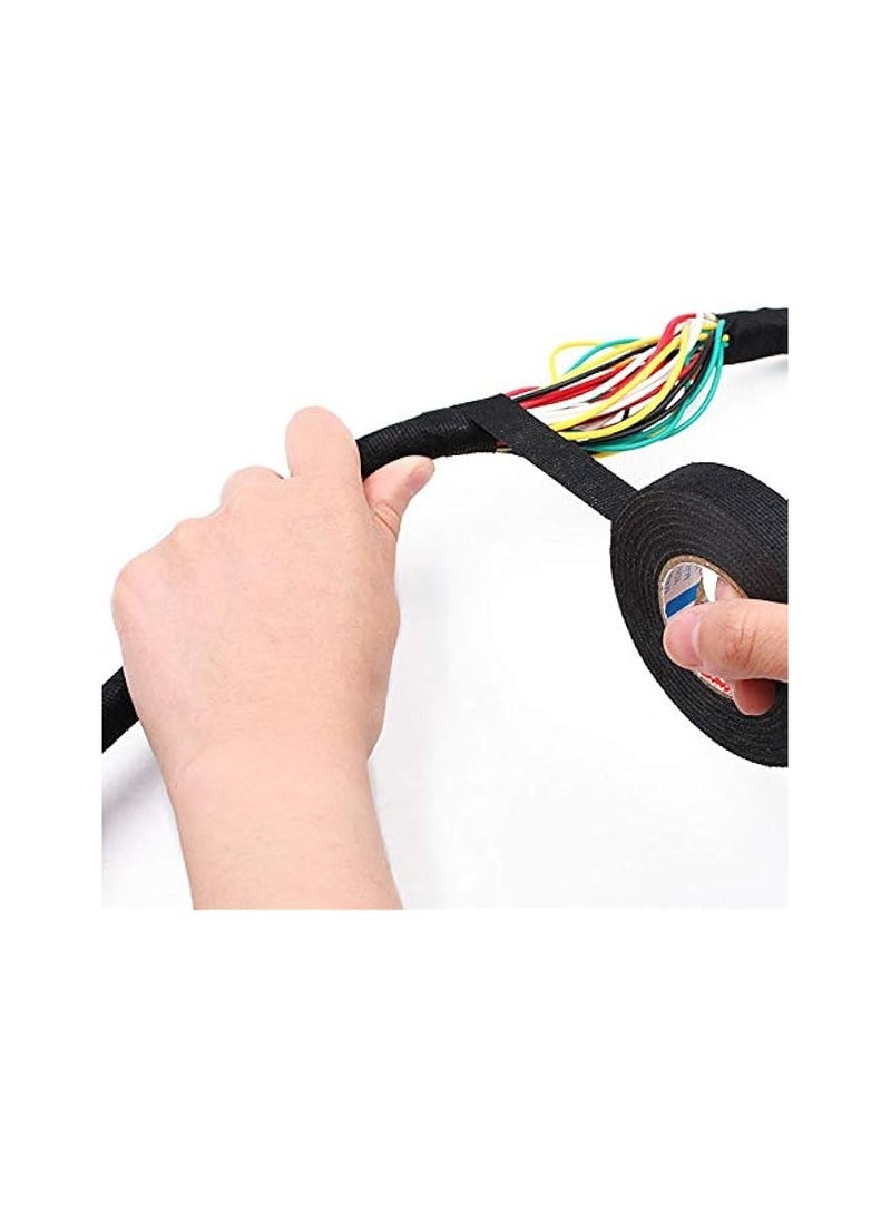 erorex 3 PCS Harness Wiring Friction Tape, Black Adhesive Fabric -Harnessing Noise - Suitable for Heat Proof Engine Compartment- for Industrial Electrical  - Image 3