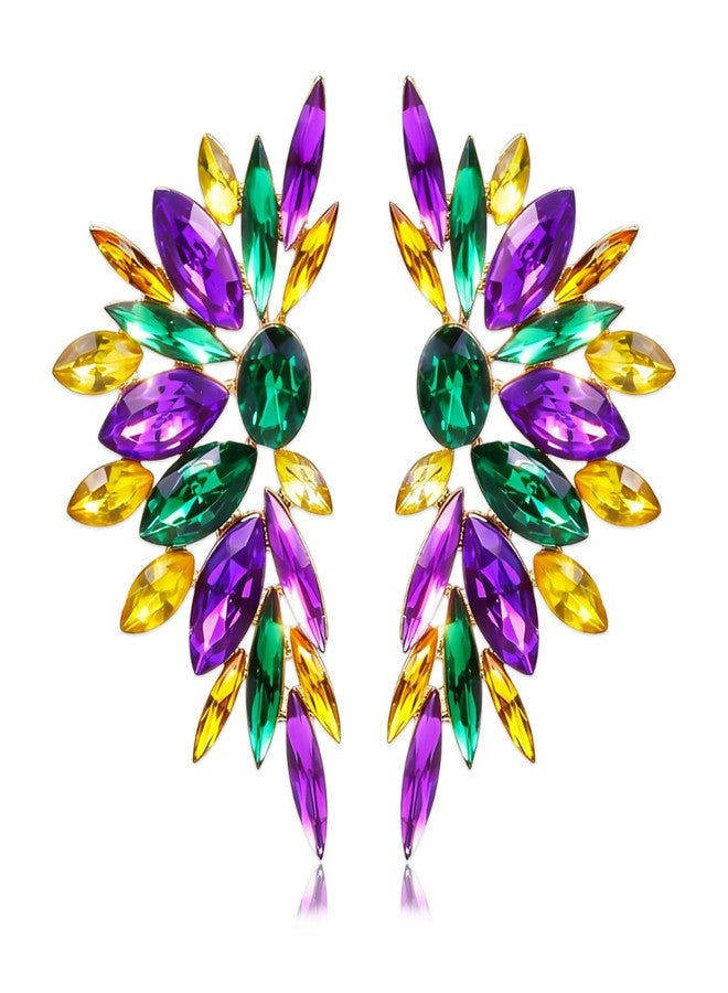 CSIYANJRY99 Glitter Rhinestone Statement Earrings for Women Fashion Bling Colorful Crystal Cluster Drop Dangle Earrings Prom Dress Jewerly, Medium, Metal, No Gemstone - Image 1