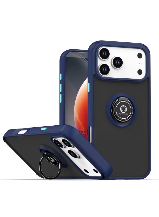 جراب مقاوم للصدمات لهاتف iPhone 17 Pro Max، غطاء هاتف بحلقة مغناطيسية مع مسند، جراب غير لامع غير لامع، خفيف الوزن مع جراب ممتص للصدمات بدرجة عسكرية - Image 1