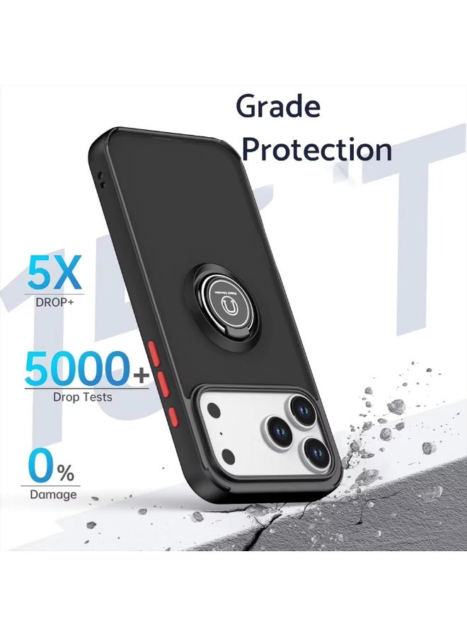 جراب مقاوم للصدمات لهاتف iPhone 17 Pro Max، غطاء هاتف بحلقة مغناطيسية مع مسند، جراب غير لامع غير لامع، خفيف الوزن مع جراب ممتص للصدمات بدرجة عسكرية - Image 5