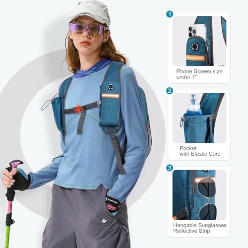 FIORETTO 10L Hiking Backpack for Women Men Mini Packable Backpack Lightweight Small Daypack for Camping Travel Outdoor, Turquoise - Image 2