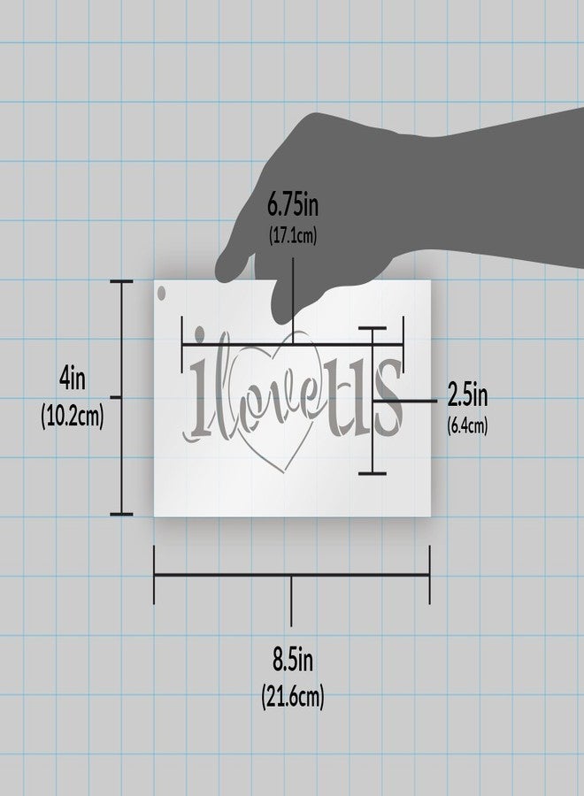 Studio R 12 I Love Us Stencil with Heart by StudioR12 | Reusable Mylar Template | Use for Painting Signs on Pallets, Wood and Pillows - DIY Home Decor, Weddings, Valentine, Romance - Choose Size - Image 3