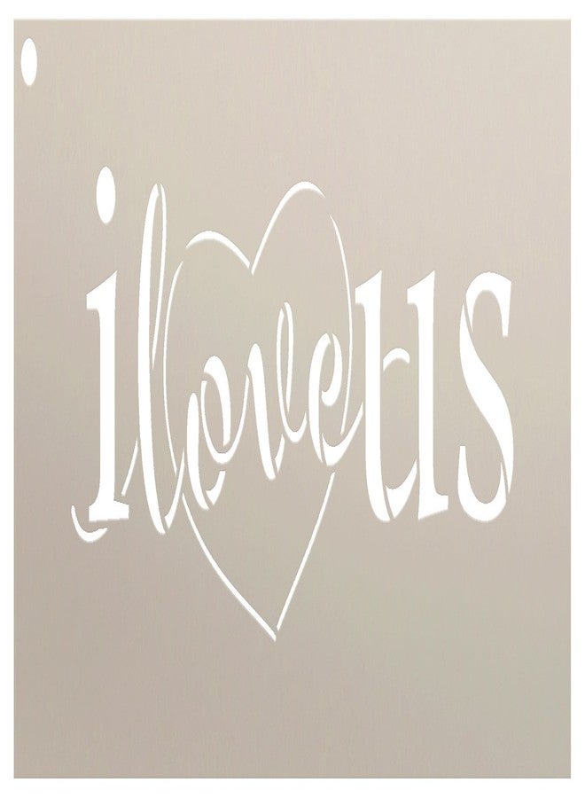 Studio R 12 I Love Us Stencil with Heart by StudioR12 | Reusable Mylar Template | Use for Painting Signs on Pallets, Wood and Pillows - DIY Home Decor, Weddings, Valentine, Romance - Choose Size - Image 1