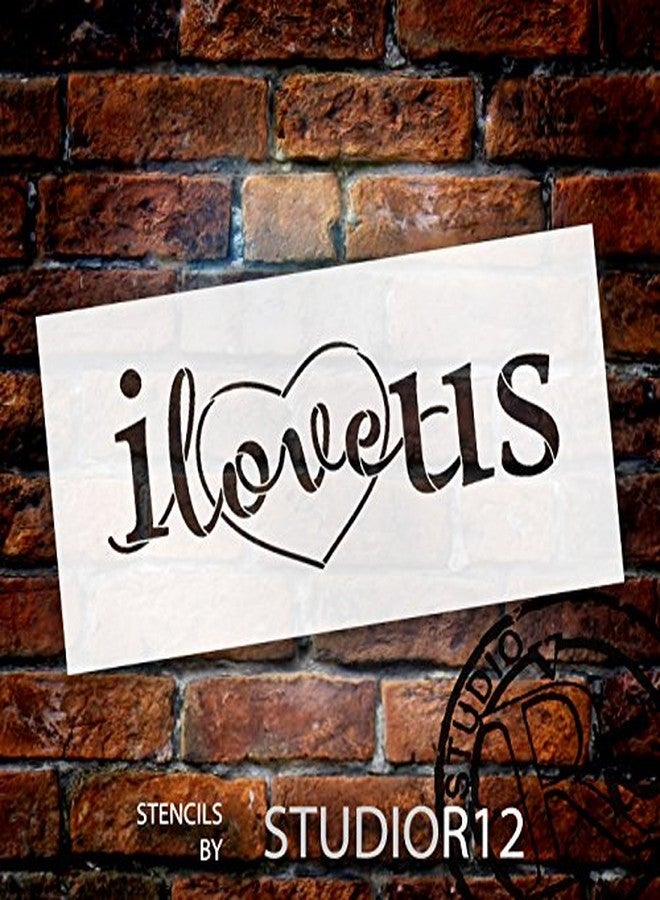 Studio R 12 I Love Us Stencil with Heart by StudioR12 | Reusable Mylar Template | Use for Painting Signs on Pallets, Wood and Pillows - DIY Home Decor, Weddings, Valentine, Romance - Choose Size - Image 2