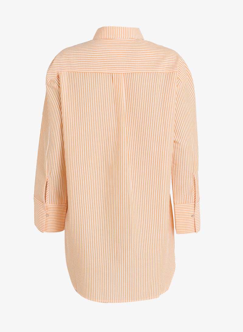 TOMMY HILFIGER Seersucker Longline Cover-Up Shirt - Image 2