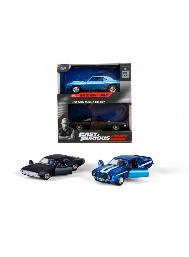 Jada Fast and Furious Chevrolet Camaro 1969 & Dodge Charger Widebody 1968 Model Cars Set (1:32, 19 cm) - Image 5