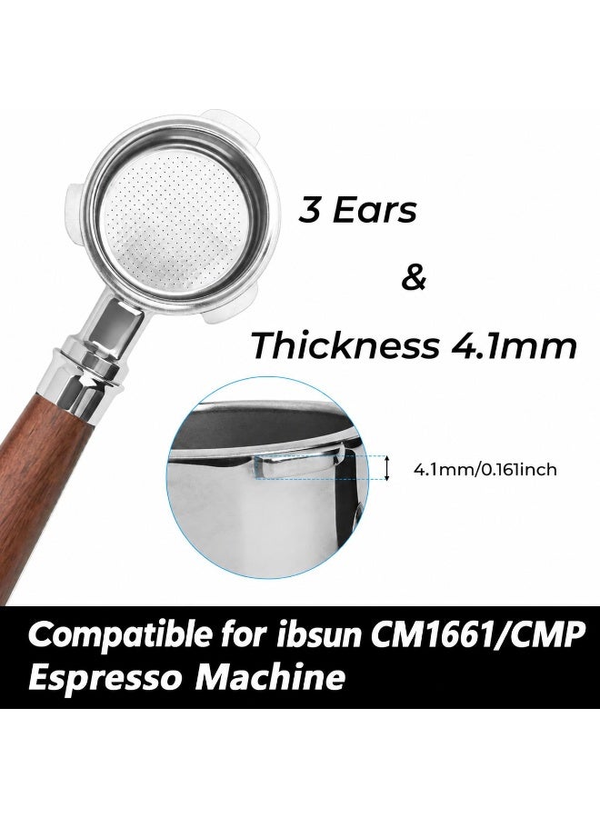 ibsun Bottomless Espresso Portafilter 51 mm, 3-Ear Stainless Steel Coffee Handle for CM1661/CMP Espresso Machines and Extraction Practice - Image 2